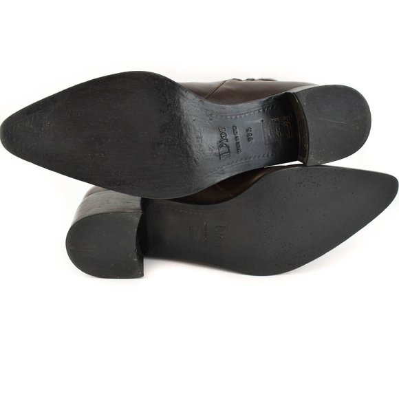 Dior Women's Dark Brown Leather Heeled Boots - Picture 10 of 11